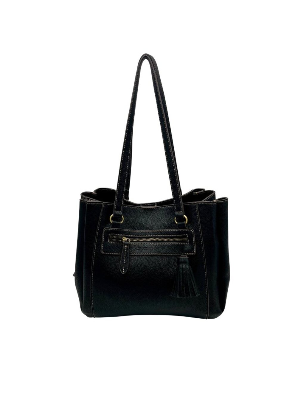 St. Johns Bay Black Faux Leather Shoulder Bag